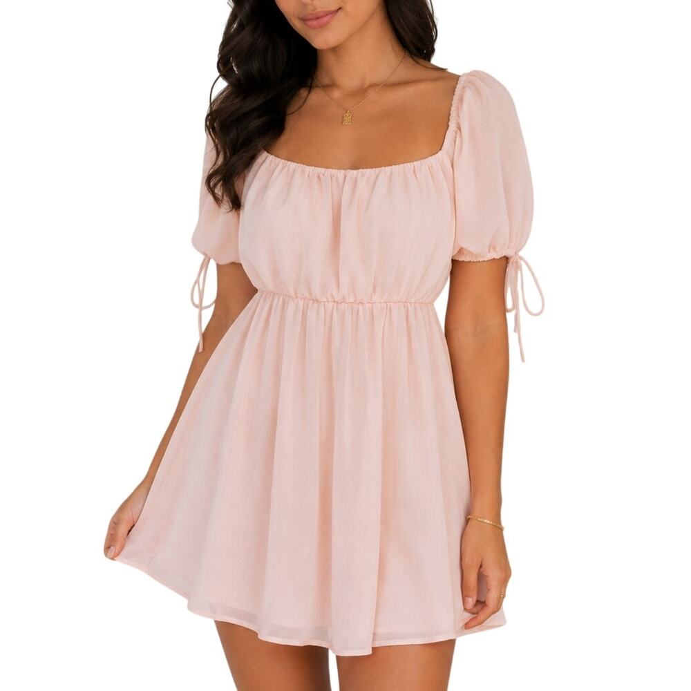 Lucy in the Sky Leilani Pink Babydoll Dress S Coquette Balletcore
